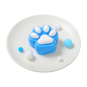 Deep Blue Based White Cat Paw Squishy